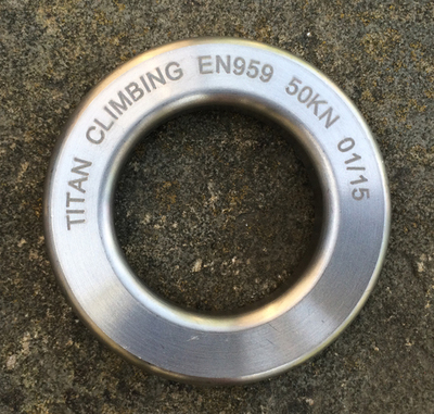 Titan Climbing - Titanium Endura anchor ring